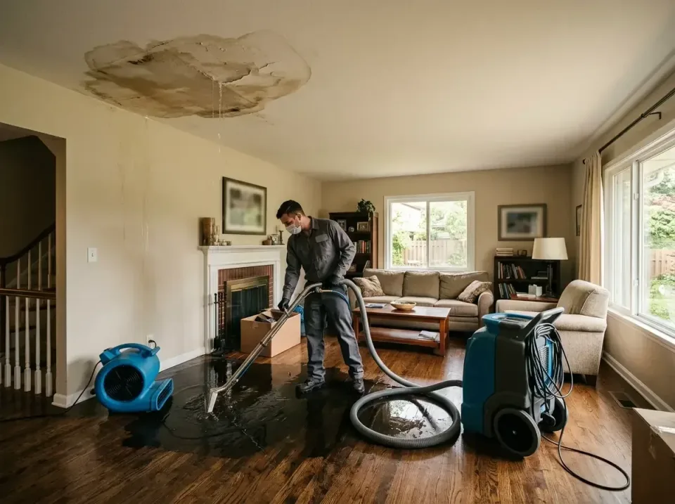 attic-pipe-burst-ceiling-drip-008 — frequently asked questions, Water Damage Restoration & Carpet Care in Stoughton, WI